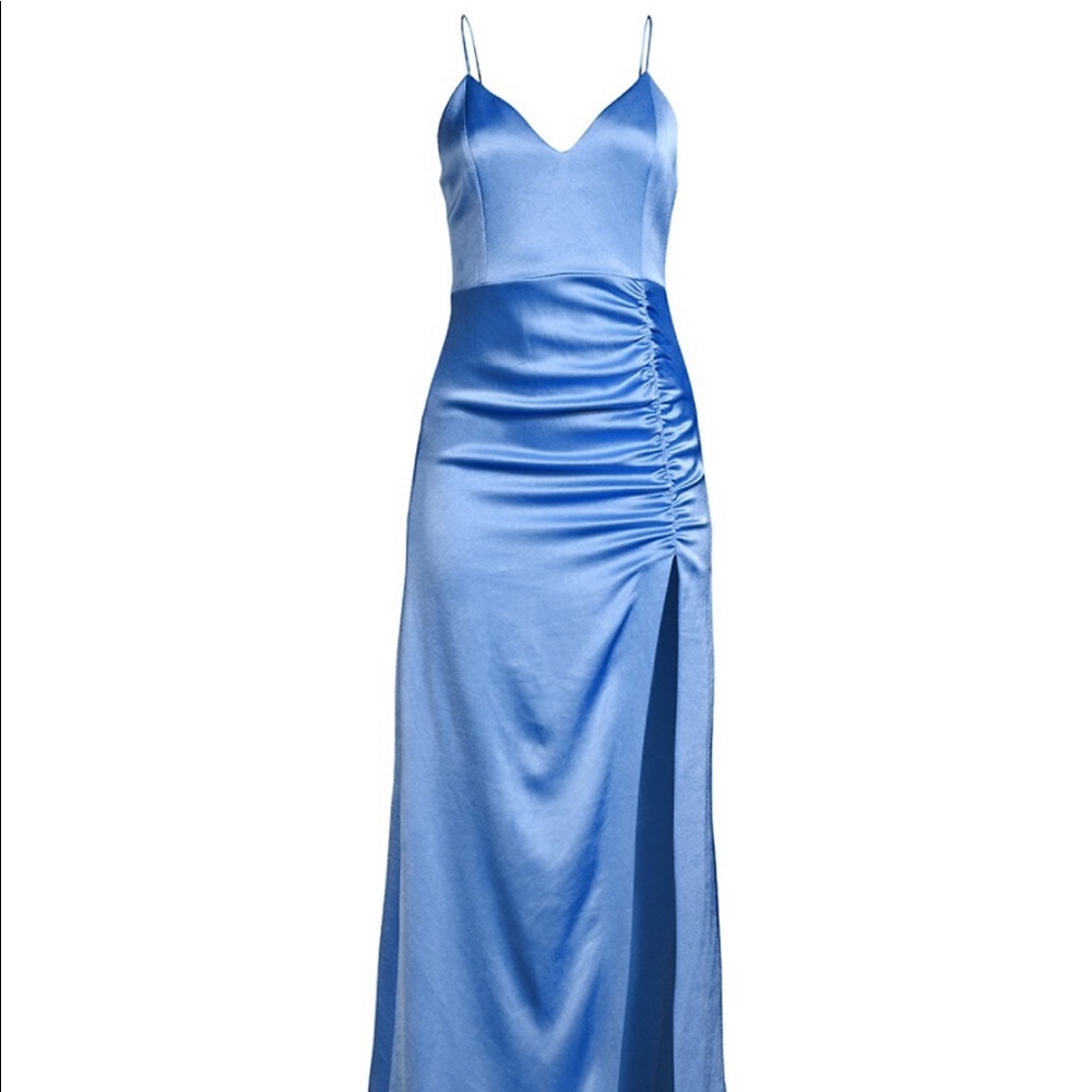 Alice and Olivia Diana V neck high split maxi